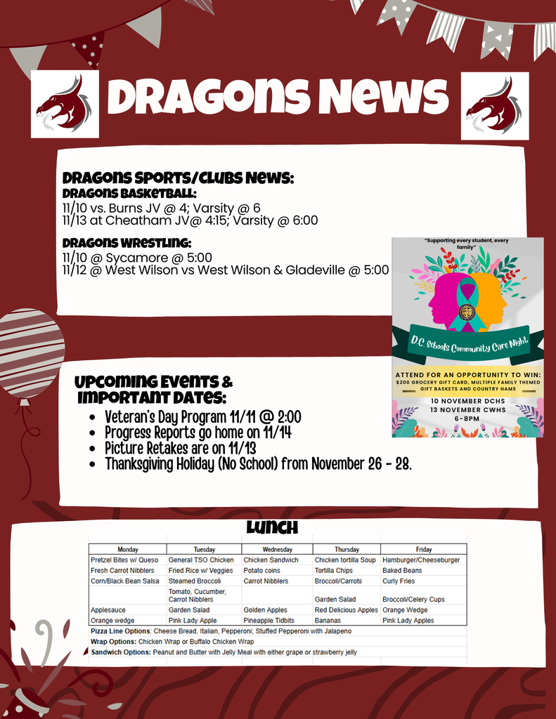 Dragons News  Week of Nov. 10