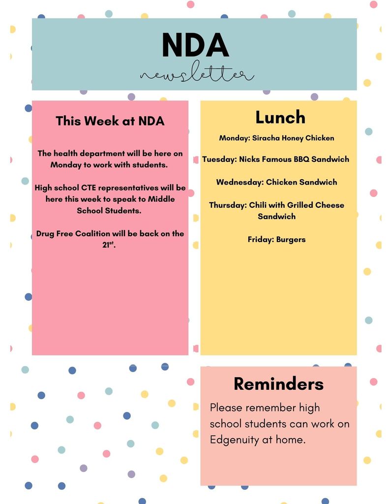 NDA Weekly Newsletter