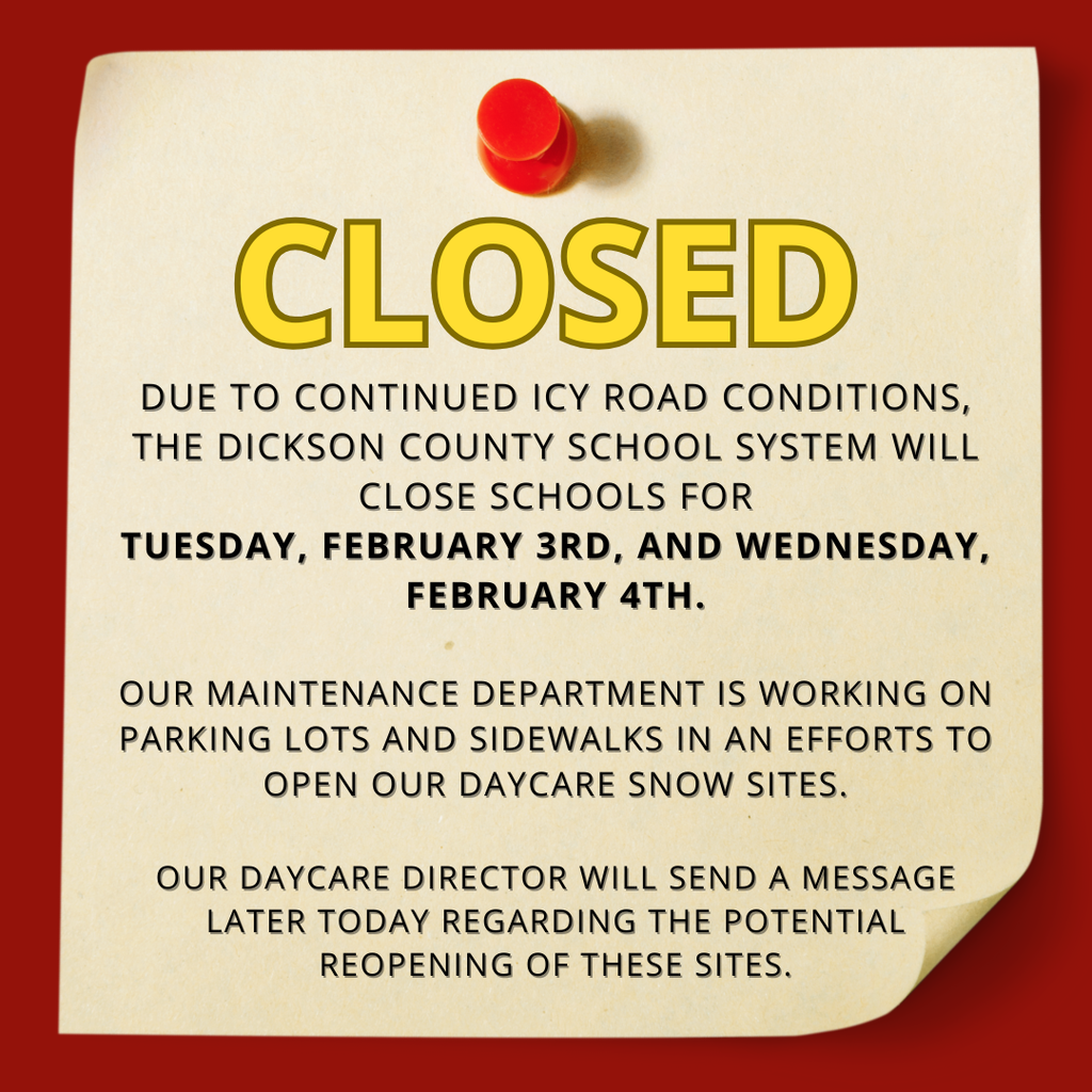 Schools Closed 2/3 - 2/4