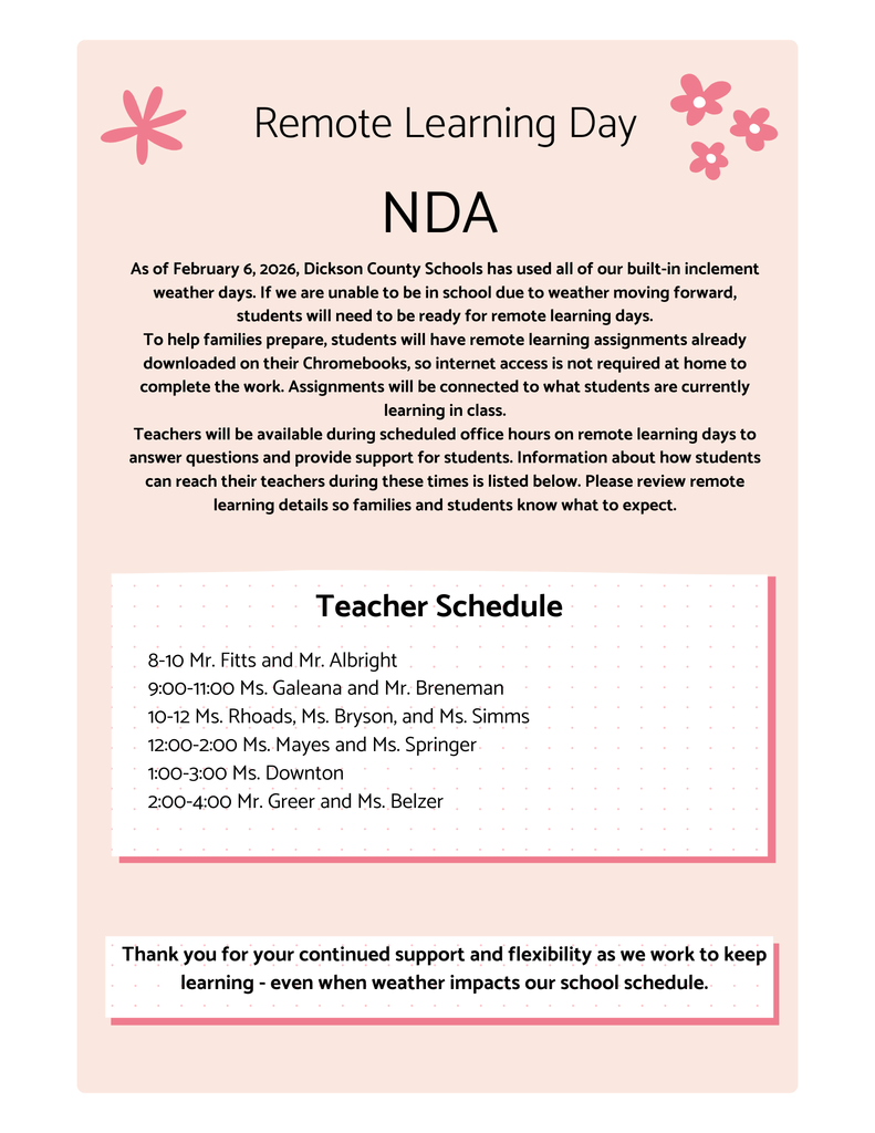 Remote Learning Plan Information