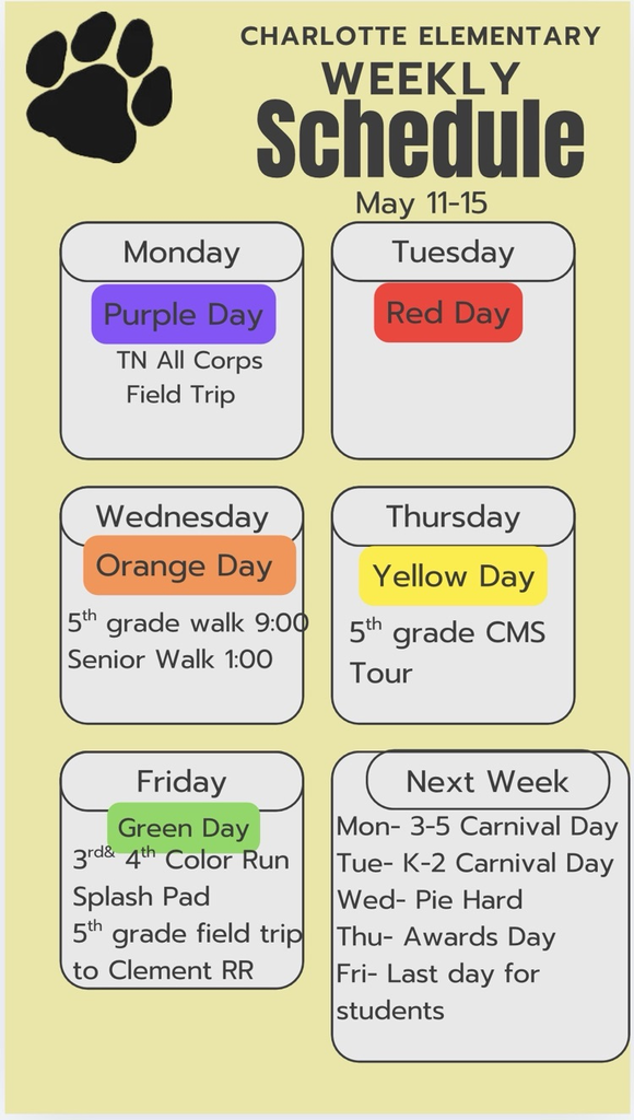 week schedule 