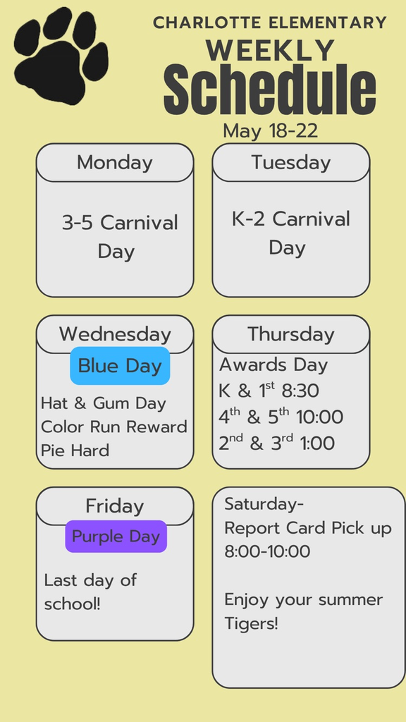 weekly schedule