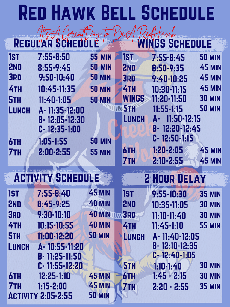 2026-2027 CWHS Bell Schedule