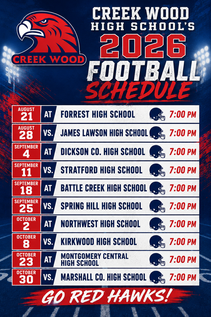 CWHS 2026 Football Schedule