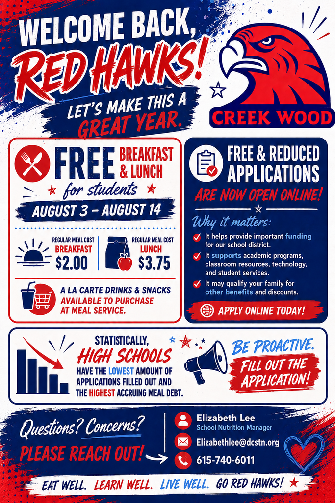 Free breakfast and lunch August 3-14