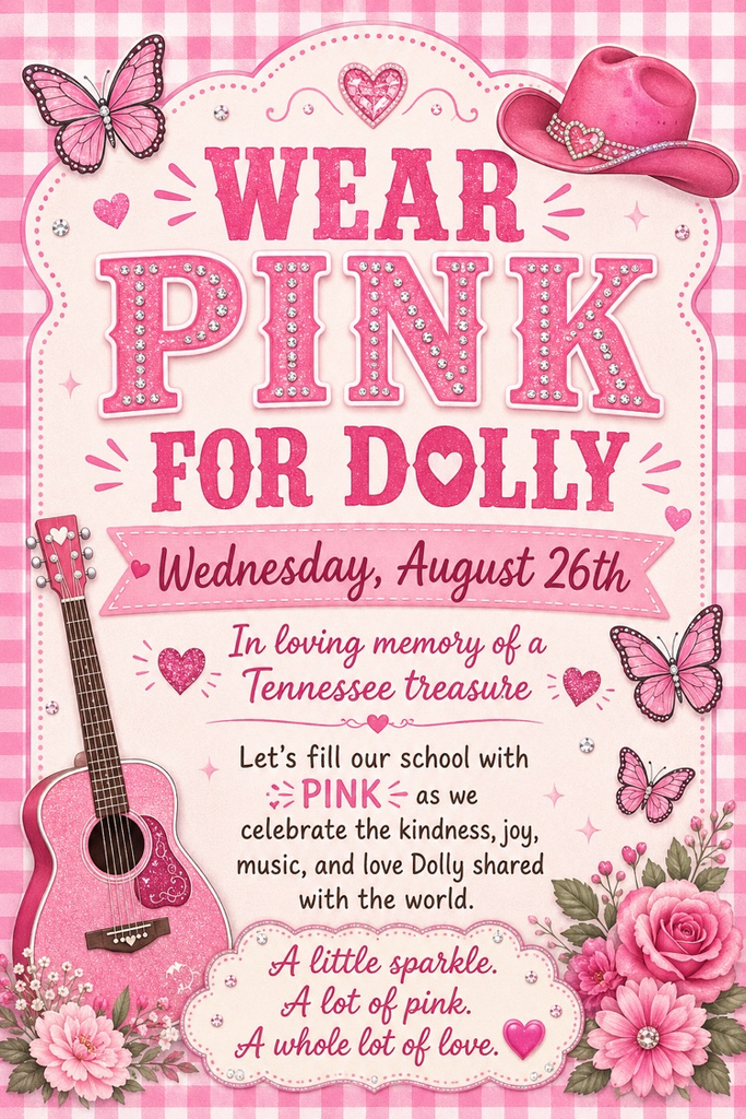 wear pink for Dolly on Wednesday Aug 26