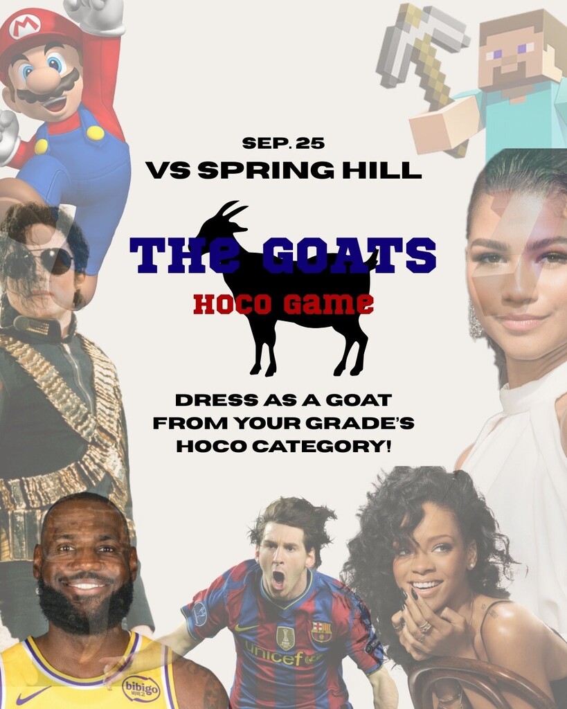Sept 25 student section theme vs Spring Hill will be The Goats