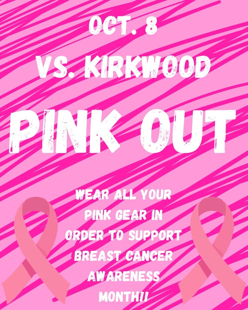 Oct 8 vs Kirkwood student section theme will be pink out