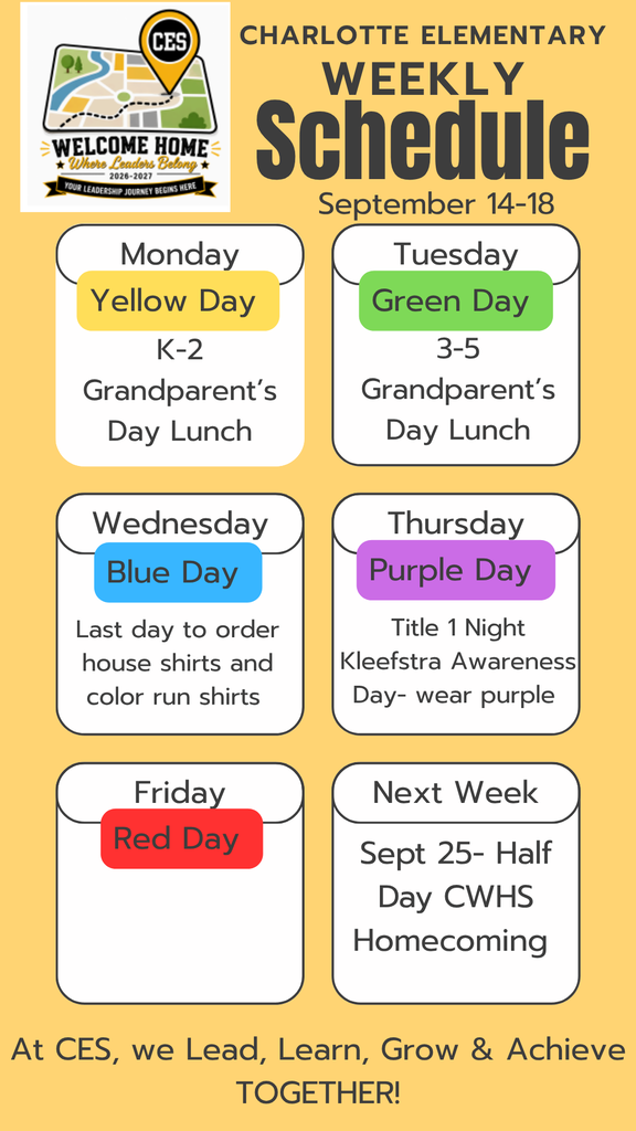 weekly schedule