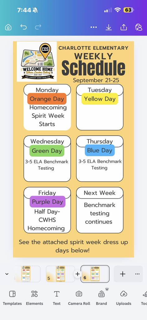 weekly schedule