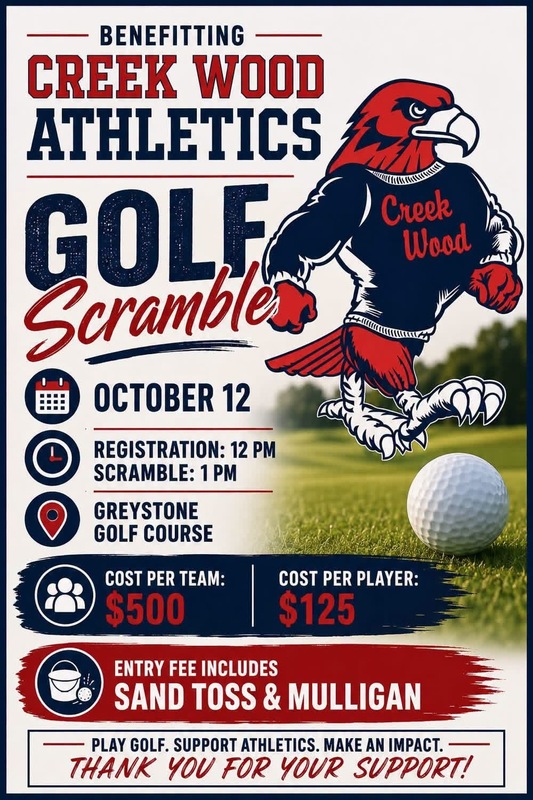 Creek Wood Atheltics Golf Scramble Oct 12 at 1:00 PM at Greystone