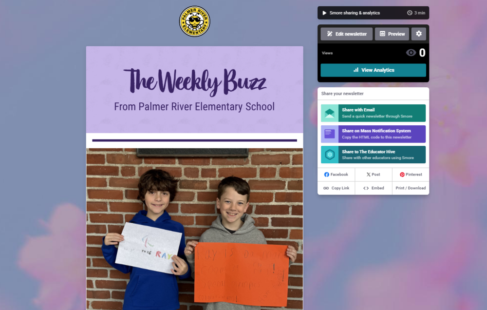 The  Weekly Buzz from Palmer River Elementary School