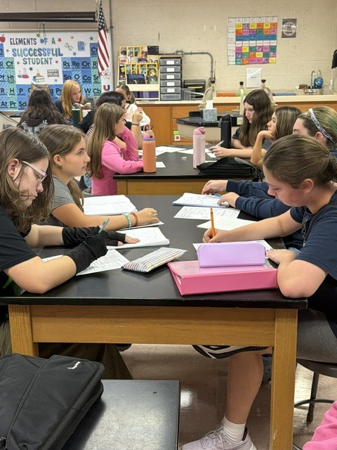 Students learning about lab safety