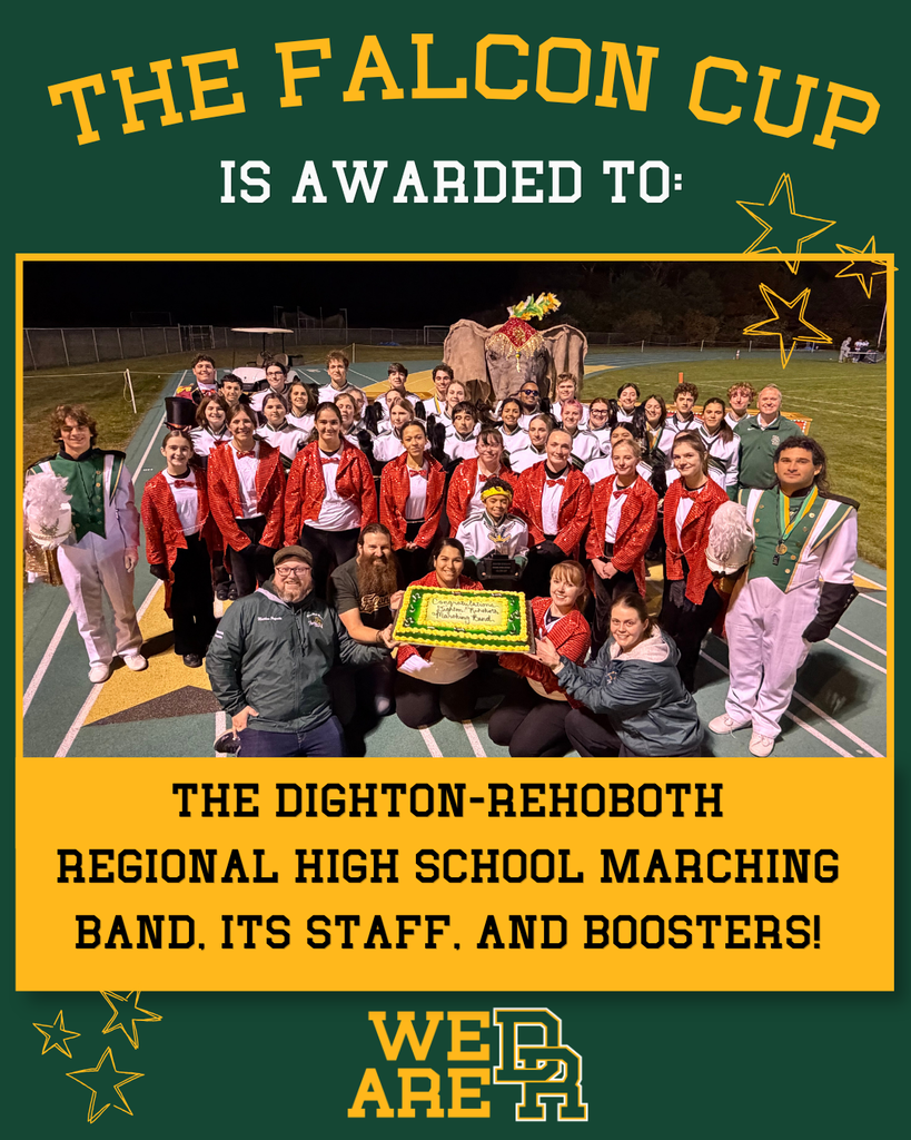Photo of entire marching band, color guard and staff