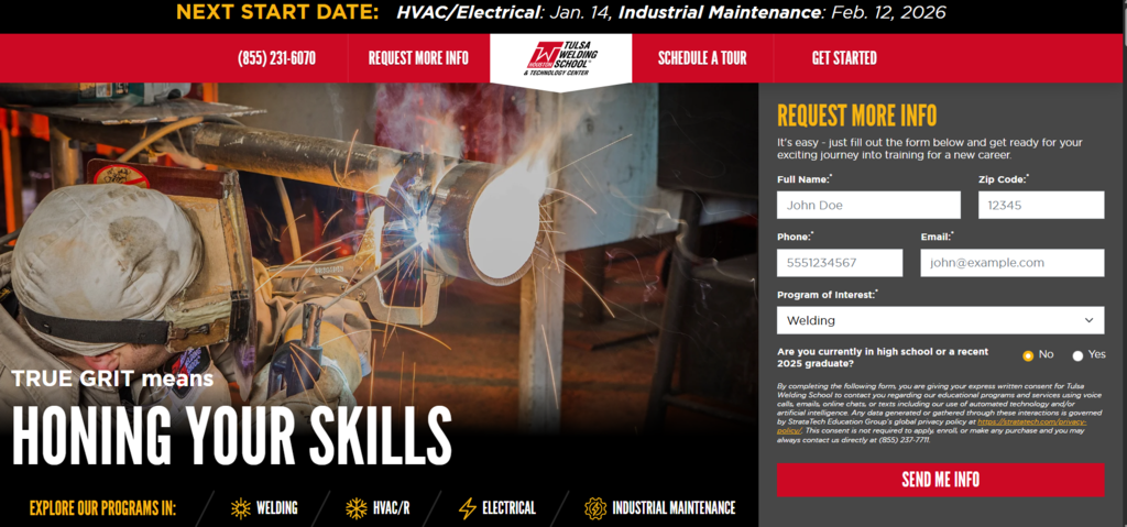 Tulsa Welding School Request