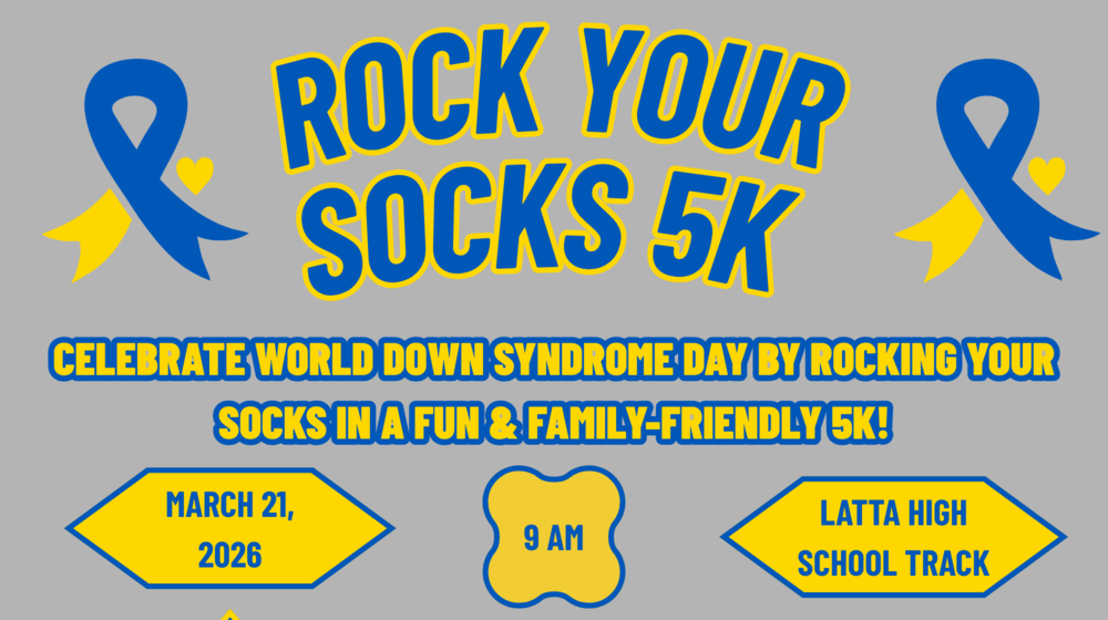 Rock you sock 5K at the Latta High School track March 21, 2026 at 9:00 am