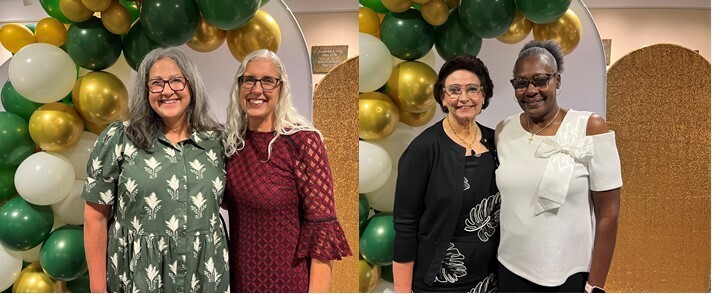Support Staff Member of the Year Charlotte Gibson and Teacher of the Year Cheryl Selby