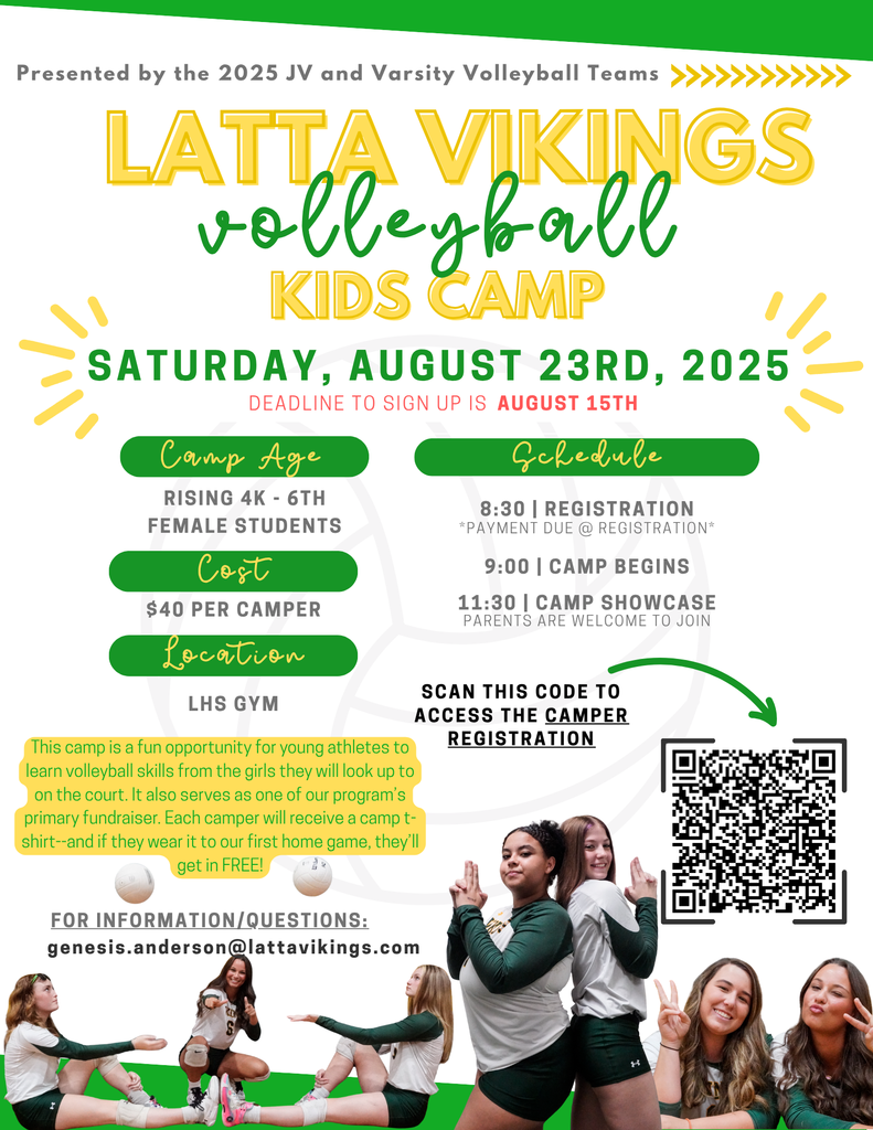 Volleyball camp flyer for August 23, 2025