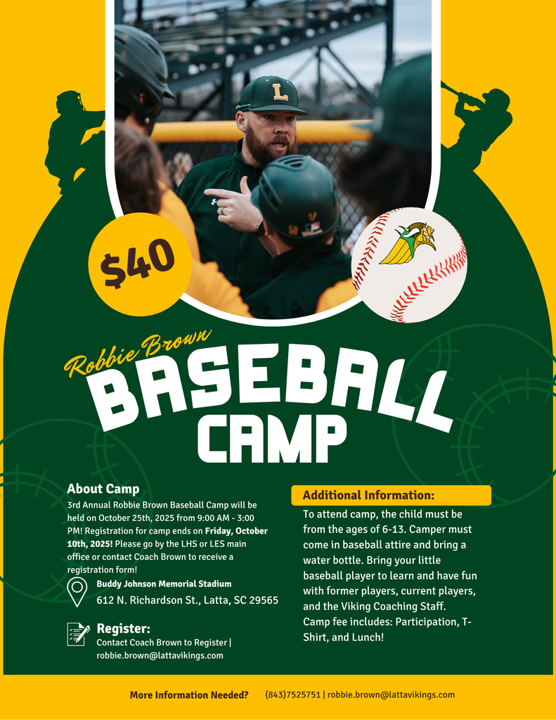 Flyer for Baseball Camp on Octorber 25th. 