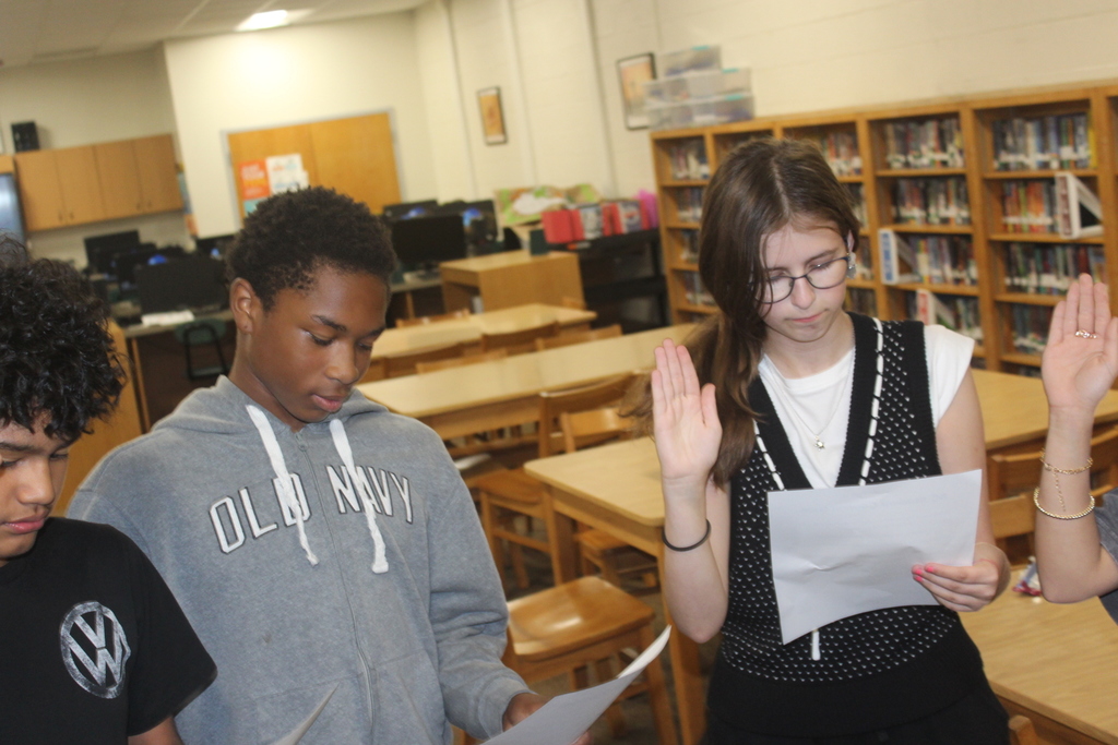 Student Council delegates swear in.