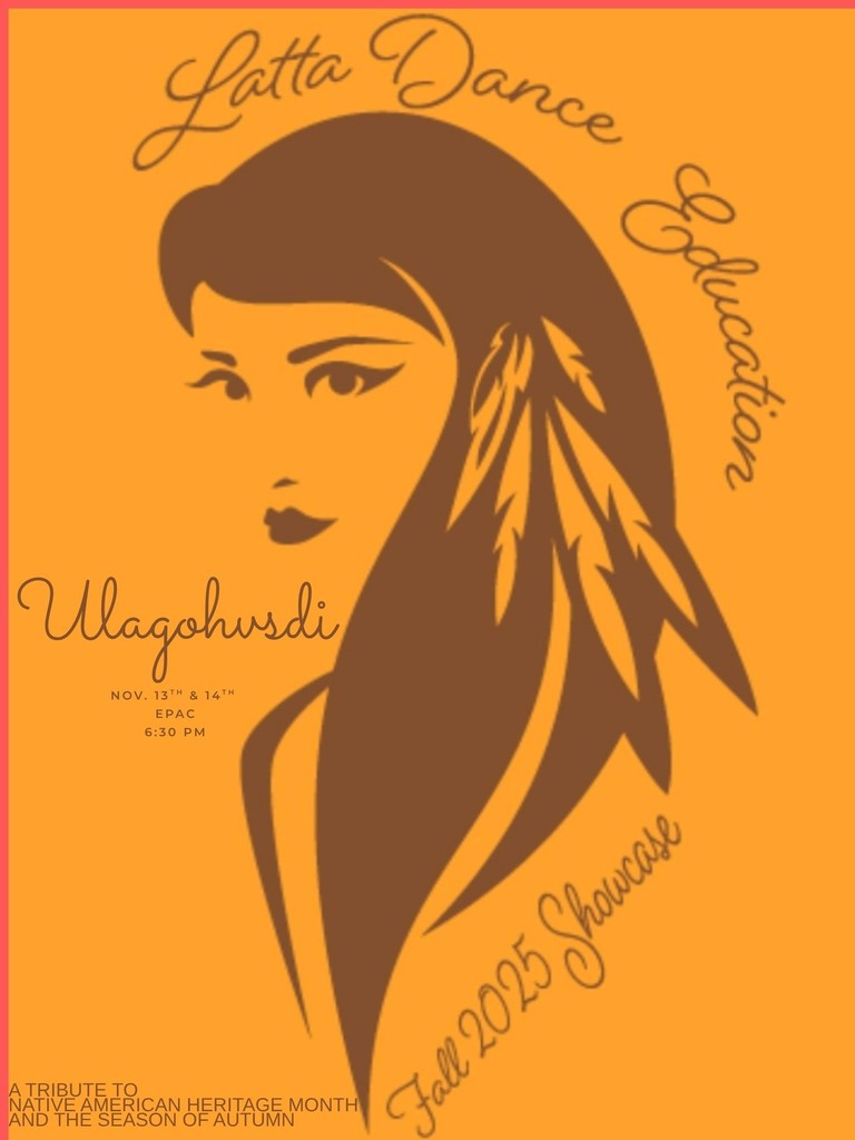 Flyer for the dance showcase November 13th and 14th at 6:30 in the Ellis Performing Arts Center