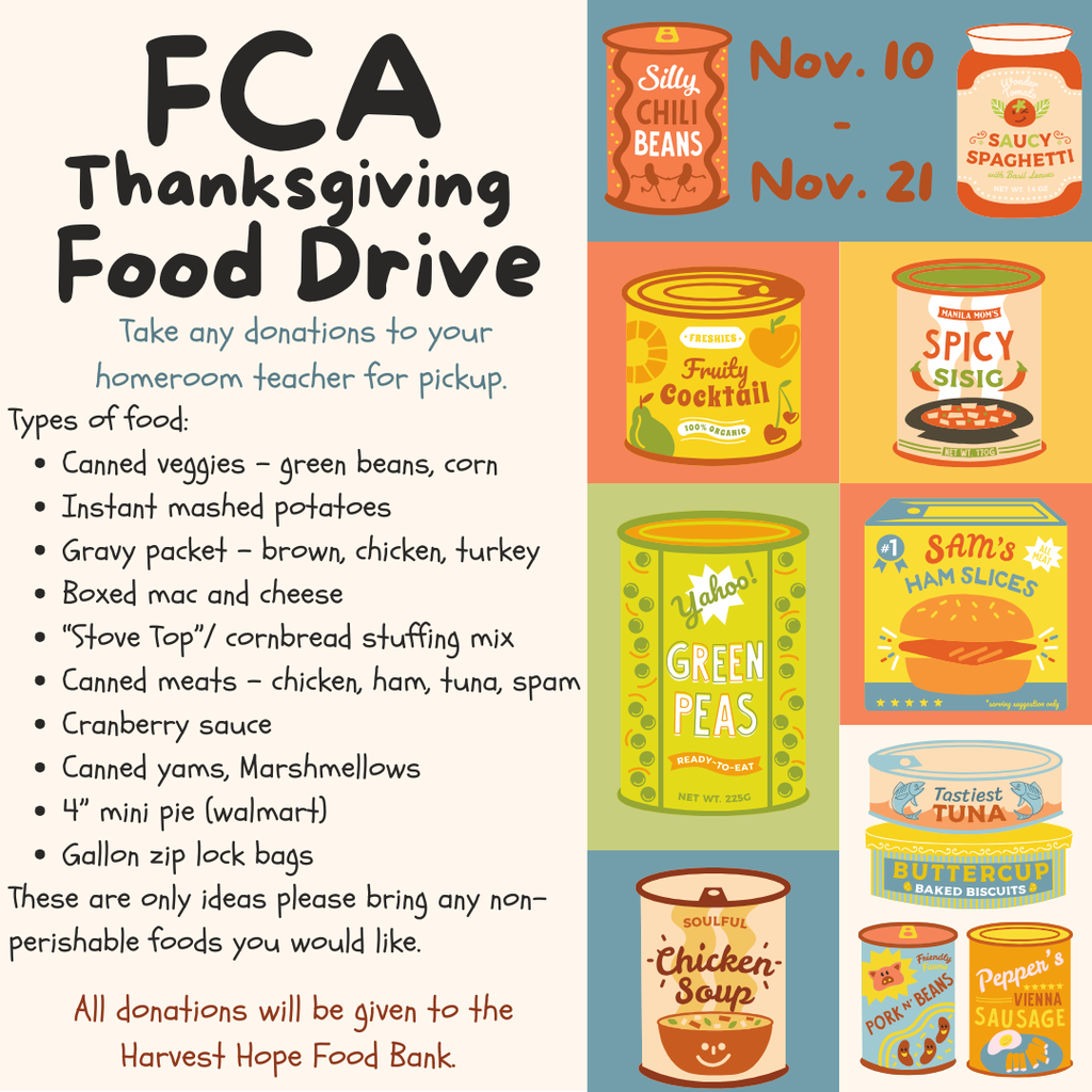 FCA Food Drive Flyer