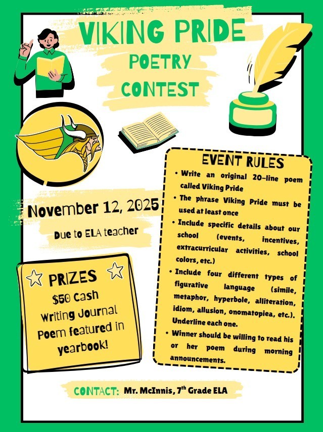 Viking Pride Poetry Contest Flyer