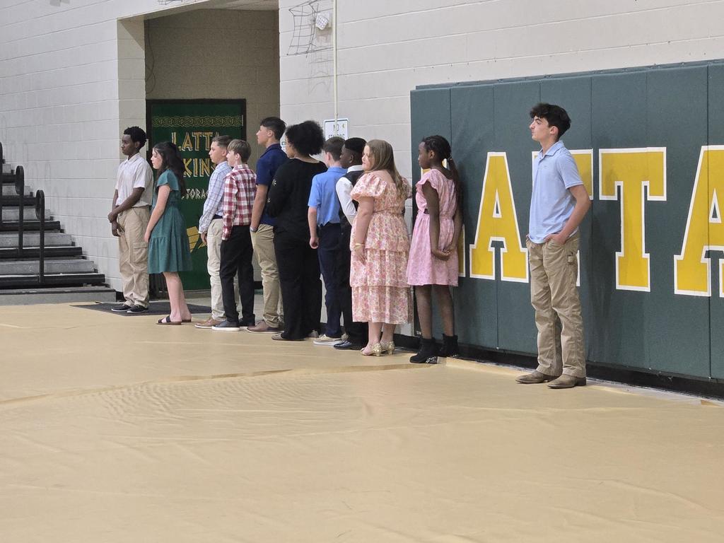 Students are inducted into the NJHS.