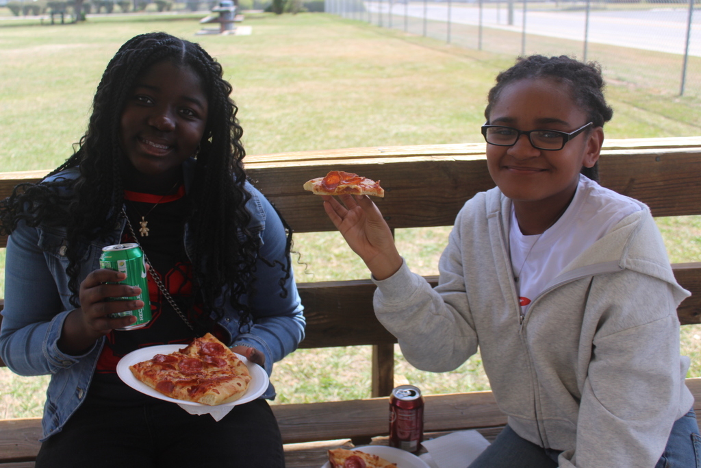 Students receive  quarter 3 PBIS rewards (extra break, pizza, and a drink).