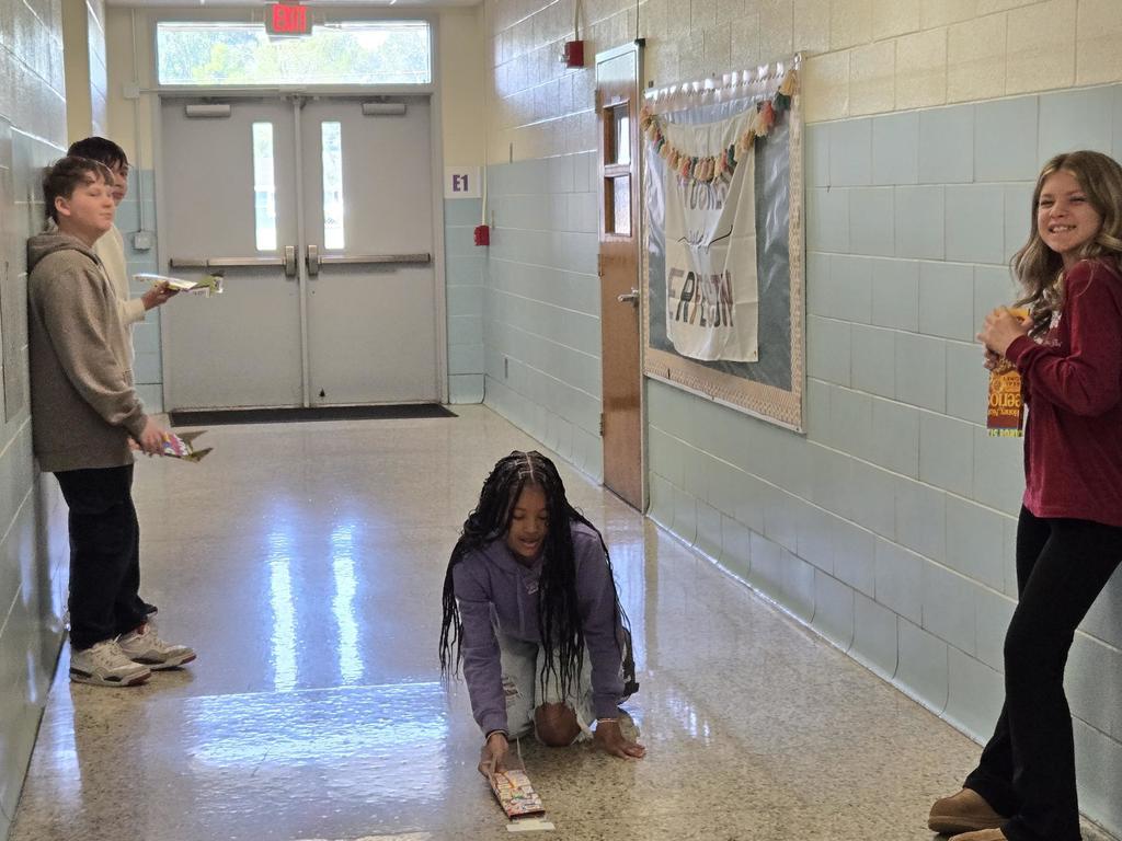 Design and Modeling students test their skimmers.