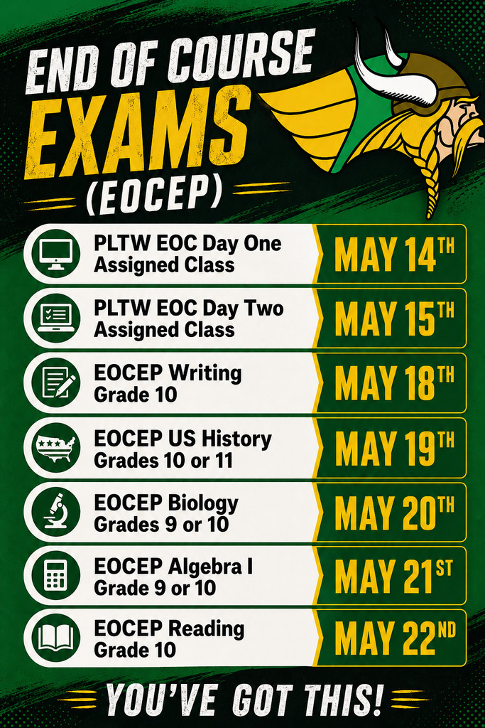 Spring 2026 EOC Schedule