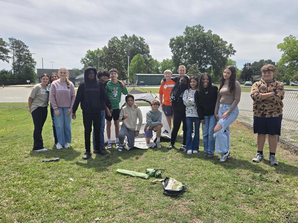 Mr. Rivers teaches how to assemble a tent in ProTeam.