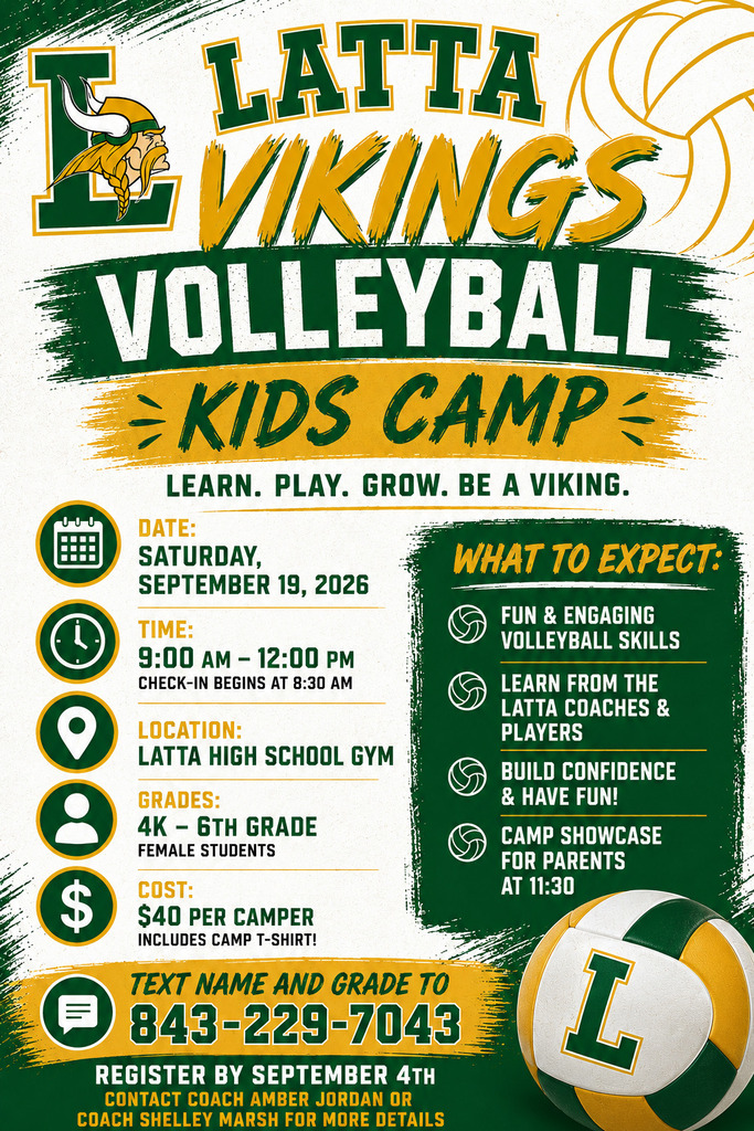 Flyer for Volleyball camp on Saturday, September 19, 2026 from 9-12