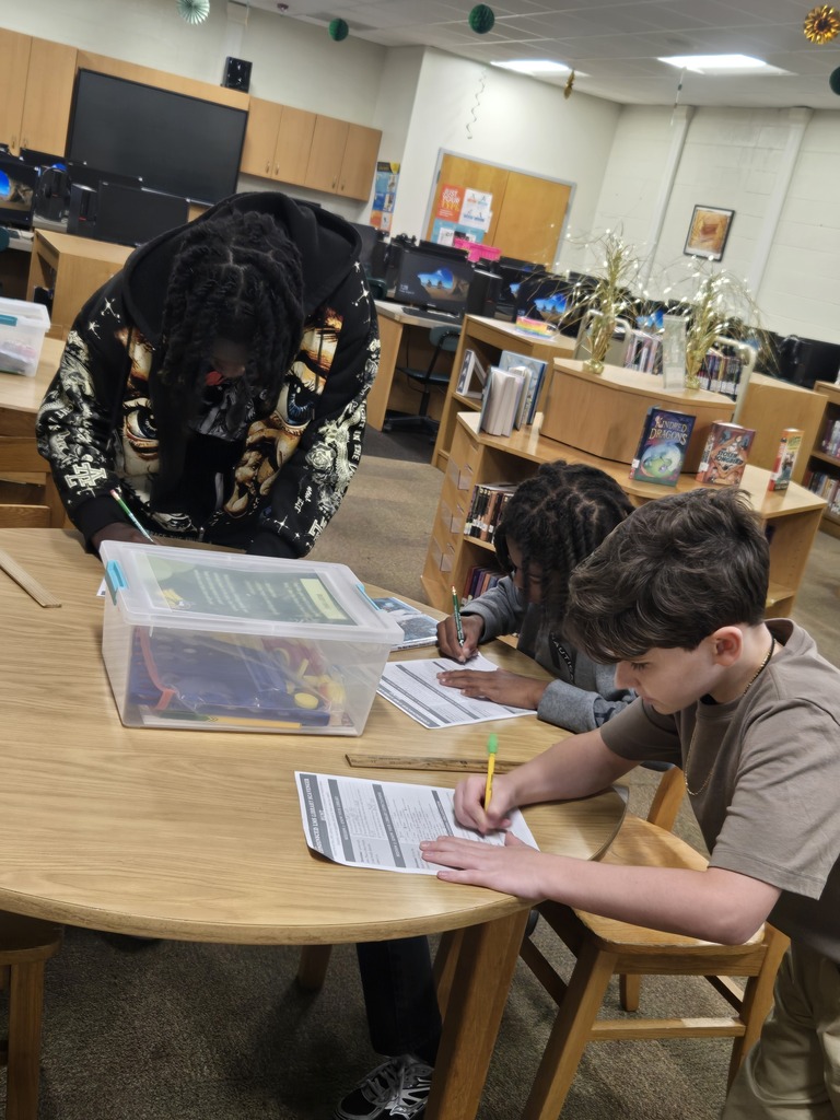 Students complete library scavenger hunt