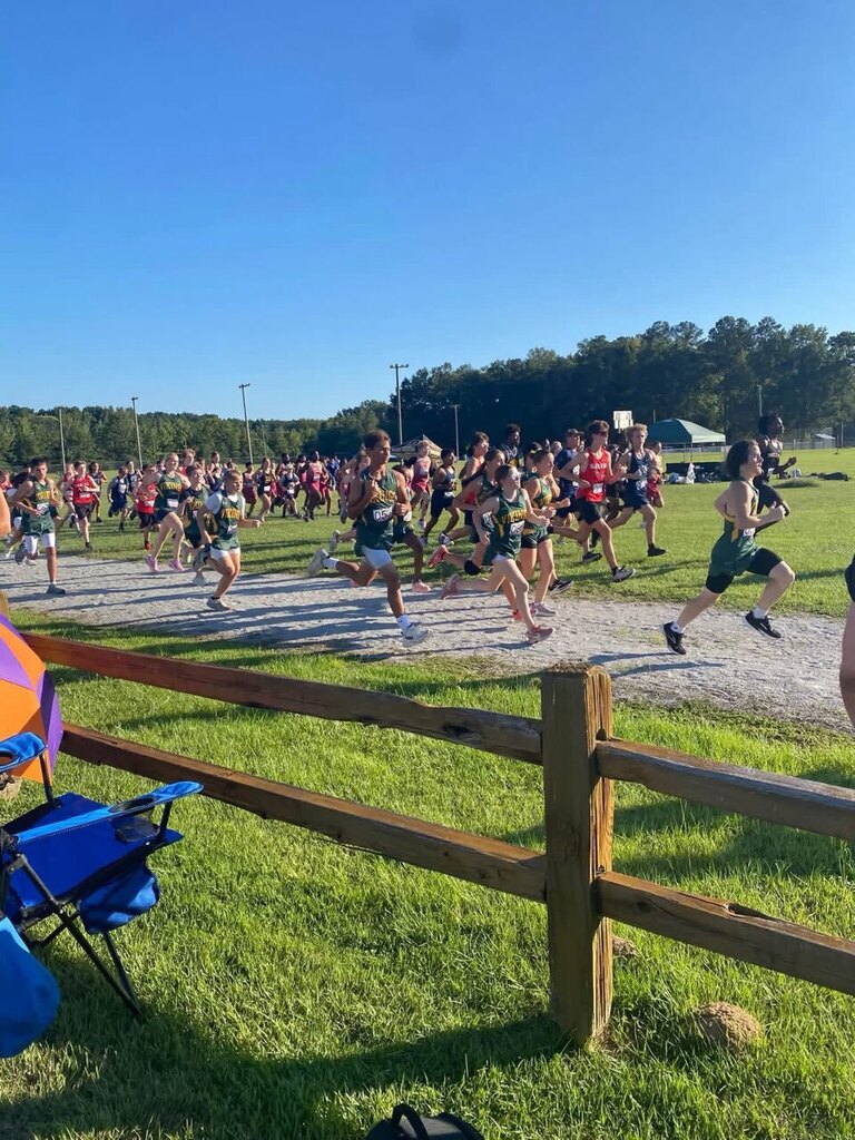 LHS Cross Country Team Participating in Last Home Meet of the Season