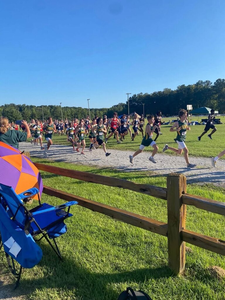 LHS Cross Country Team Participating in Last Home Meet of the Season