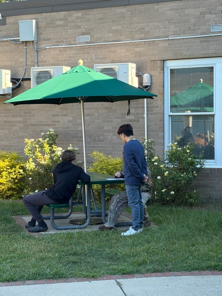 Students writing haikus