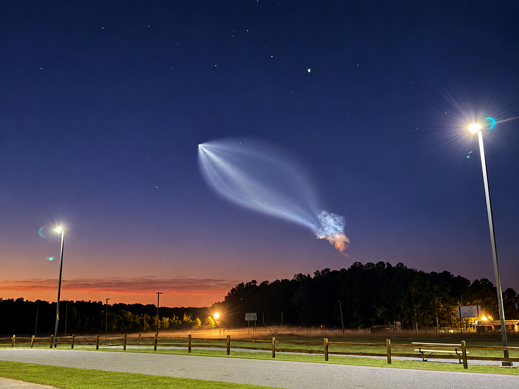 Rocket launch with "space jellyfish" atmospheric plume