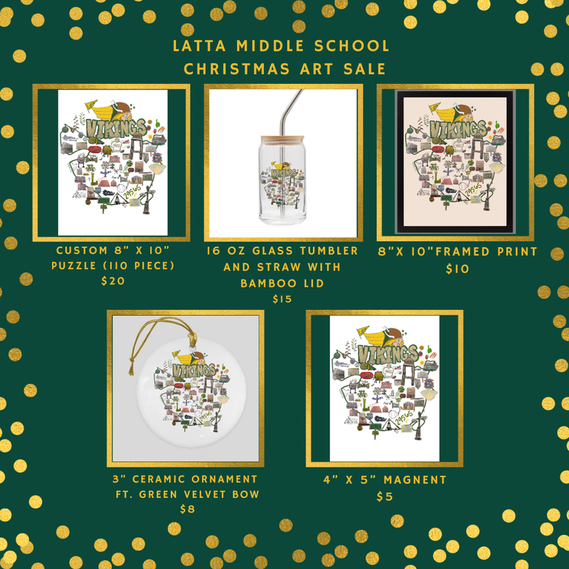 Sales flyer for LMS Christmas Art sale