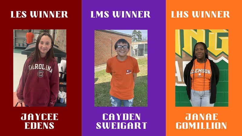 Winners at the 3 schools for participating in Big Thursday