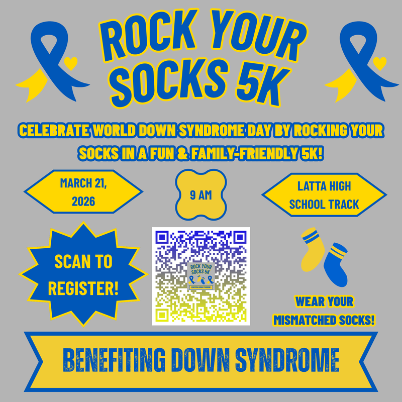 Rock your socks 5K QR code to register for 5K