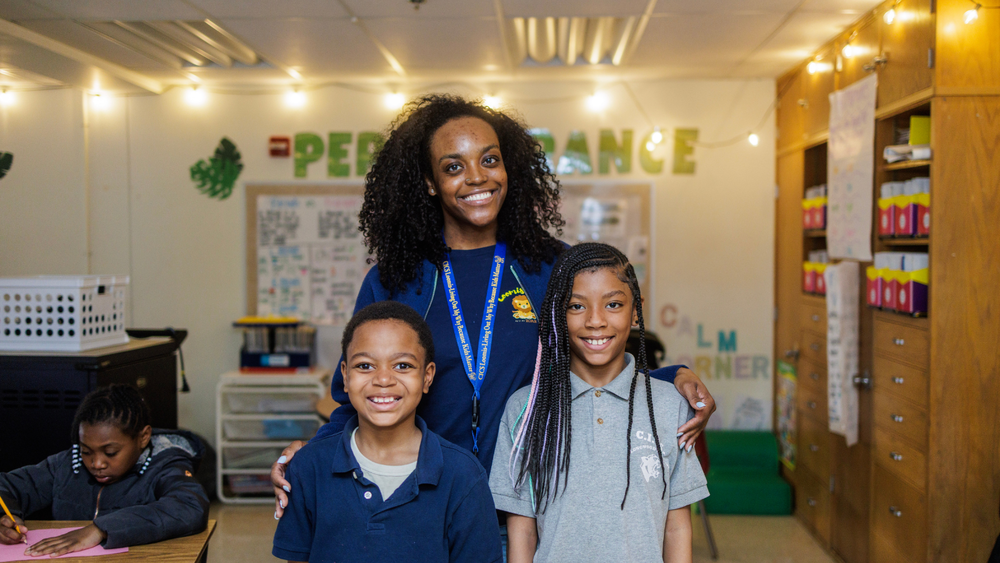 A teacher with students