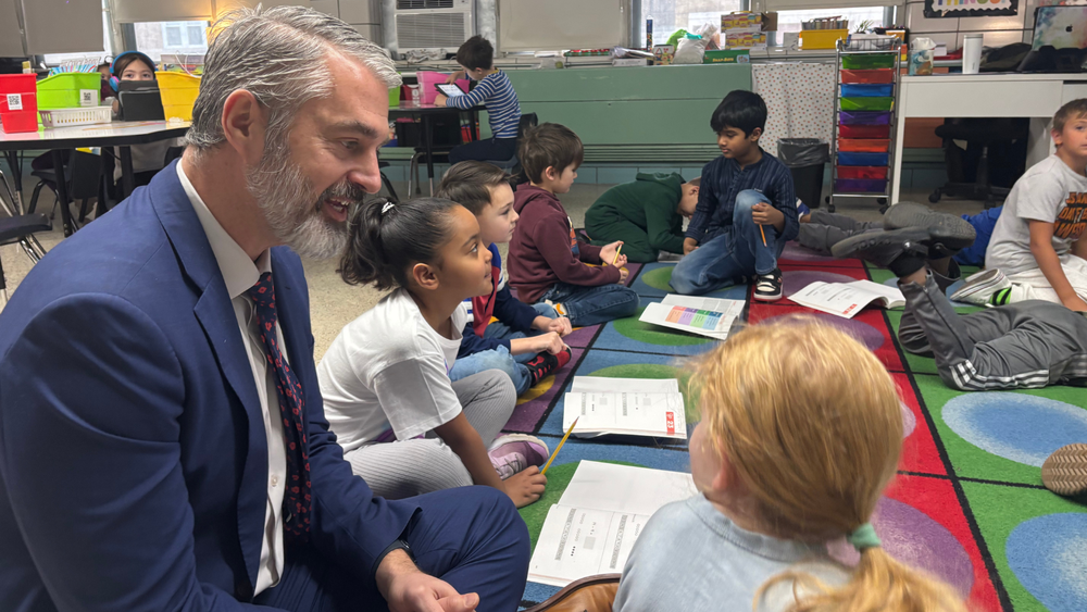 Mr. Kuebler in a class