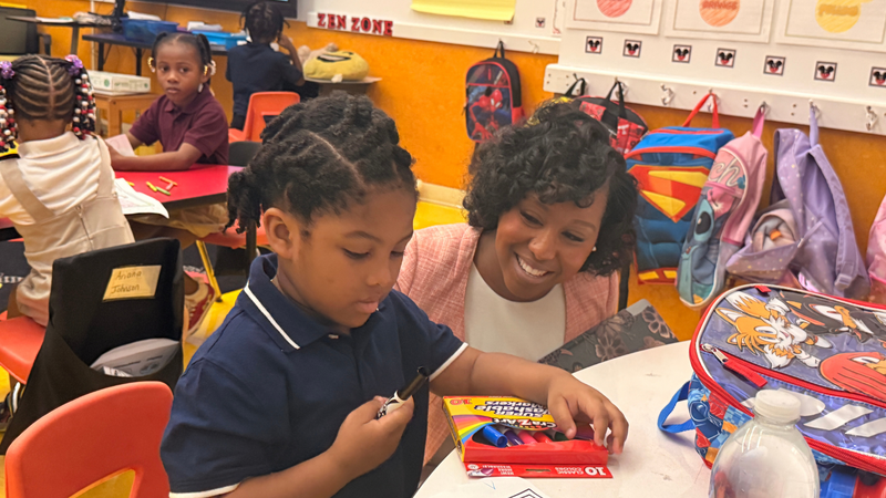 AP Barnes with students