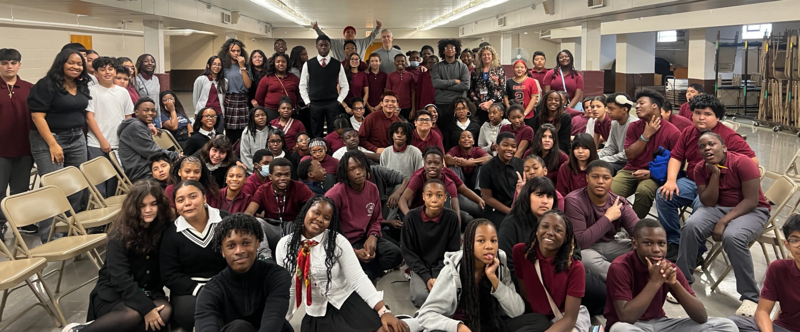 Prairie students with Arne Duncan