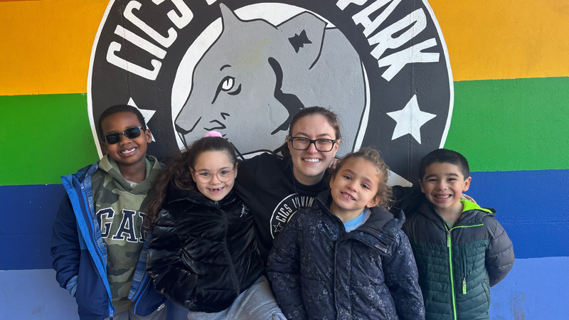 Ms. Morganne with students