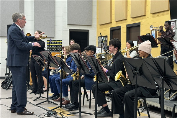 students playing music