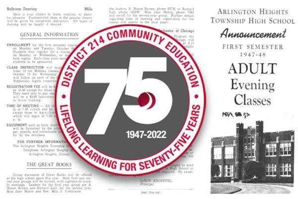 DISTRICT 214 COMMUNITY EDUCATION CELEBRATES 75 YEARS OF EXCELLENCE