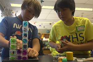 d214 doing a science experiment