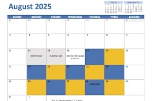 BGHS Blue & Orange Calendar (also known as the D214 A/B Calendar)